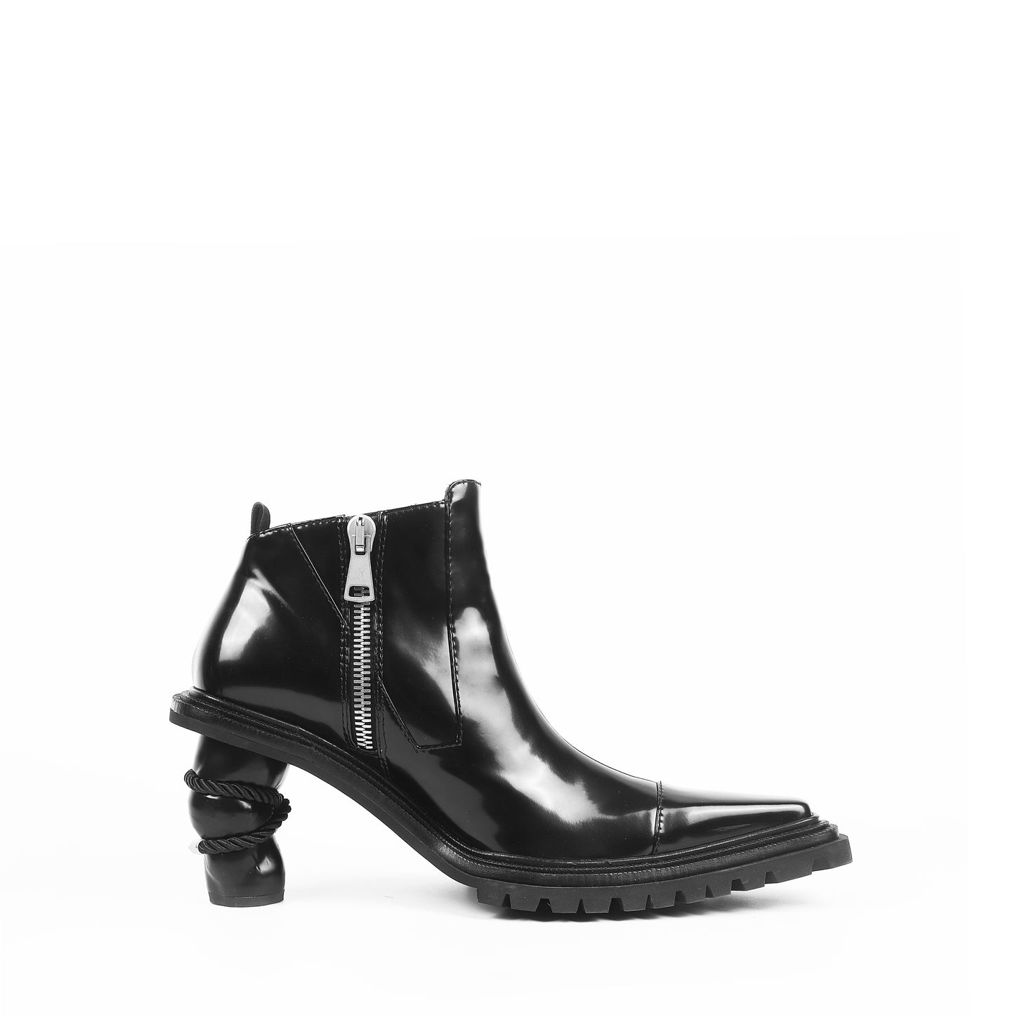 black high heel boots