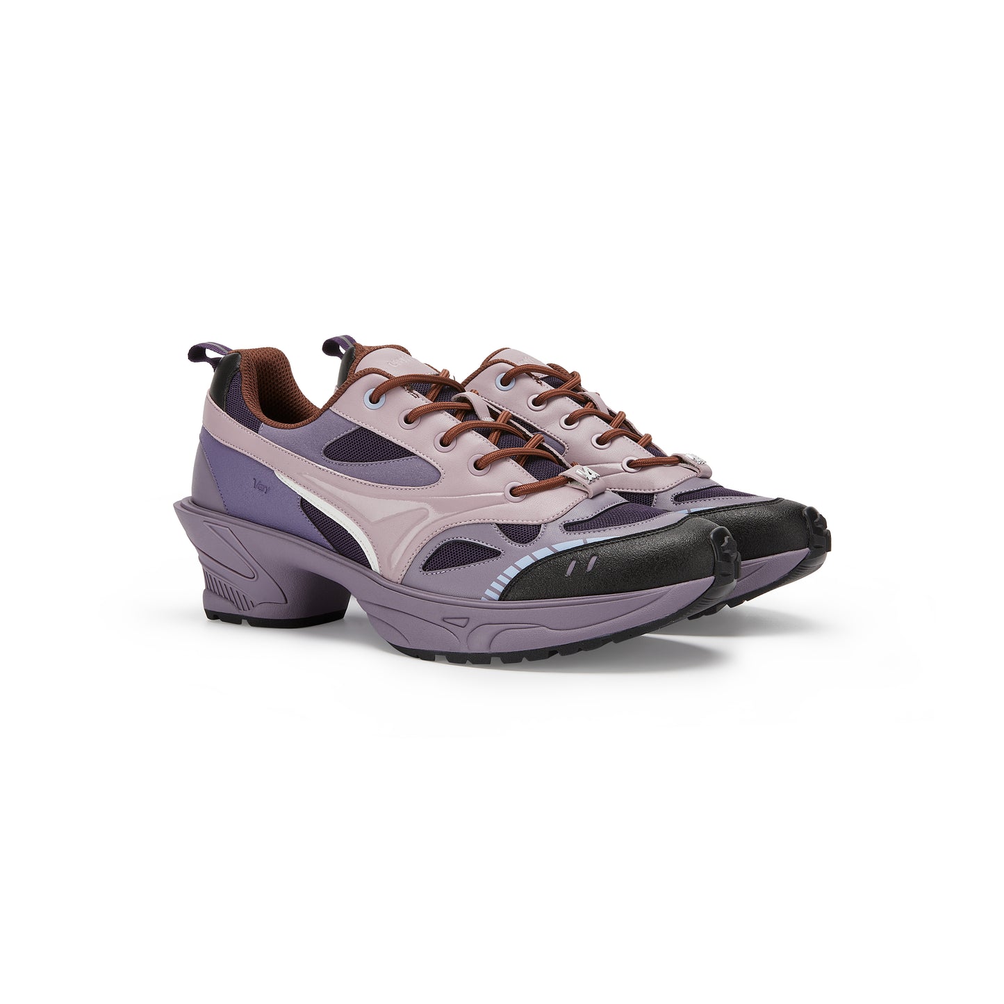 LACE UPS FLEX HEEL SNEAKER  PURPLE