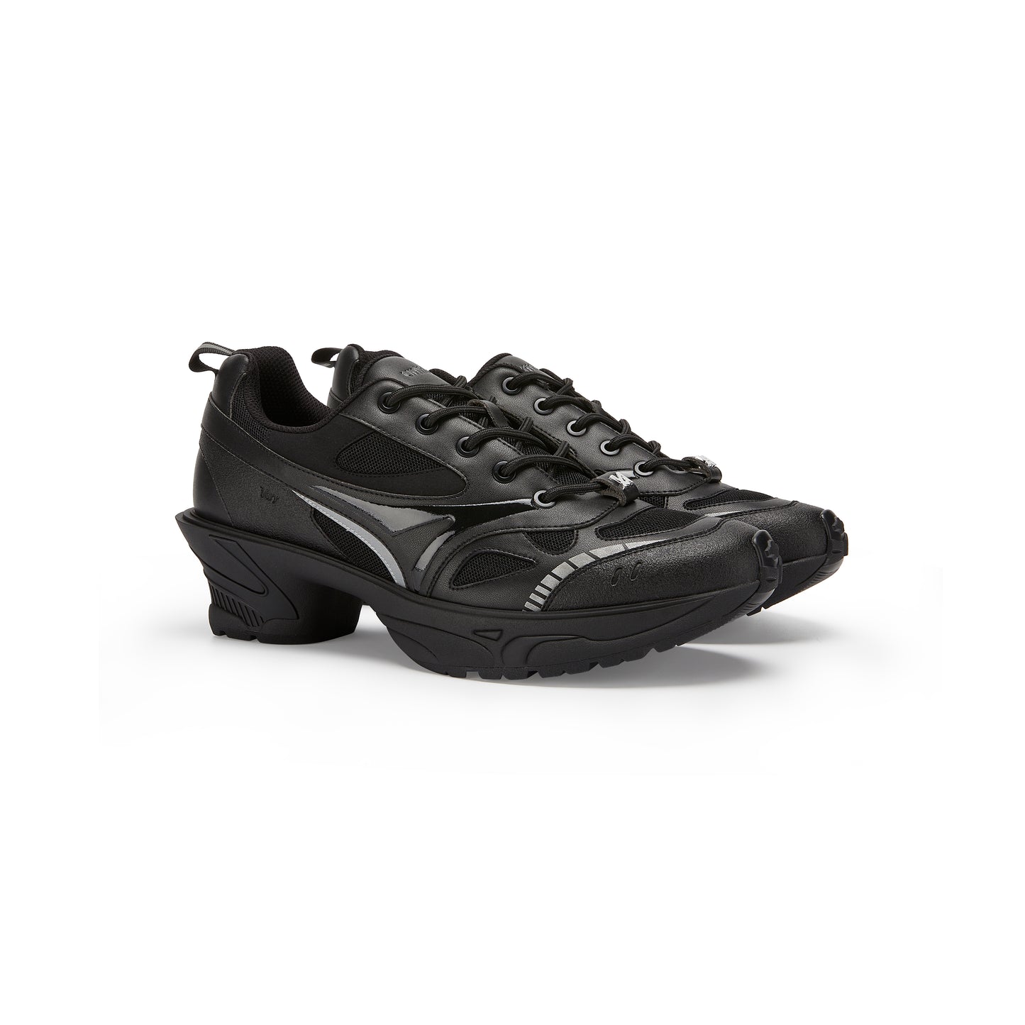 Lace Ups FLEX Heel Sneaker (Black)