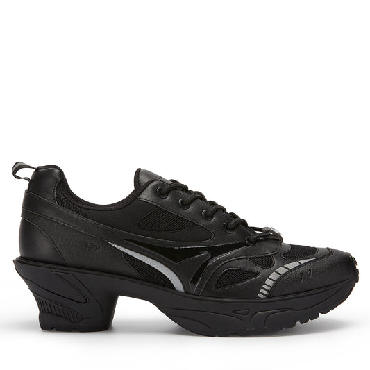 Lace Ups FLEX Heel Sneaker (Black)