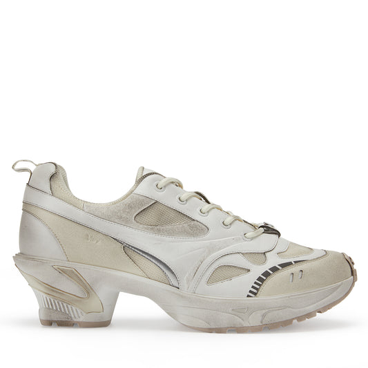 Lace Ups FLEX Heel Sneaker (White)