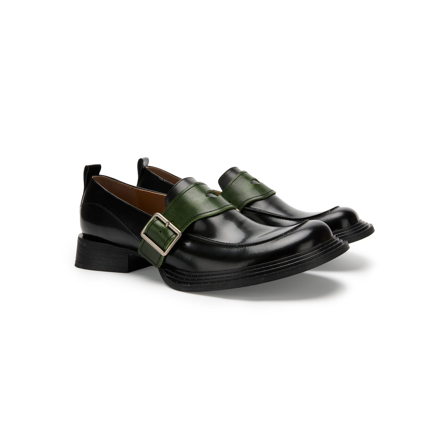 Loafers decorative straps