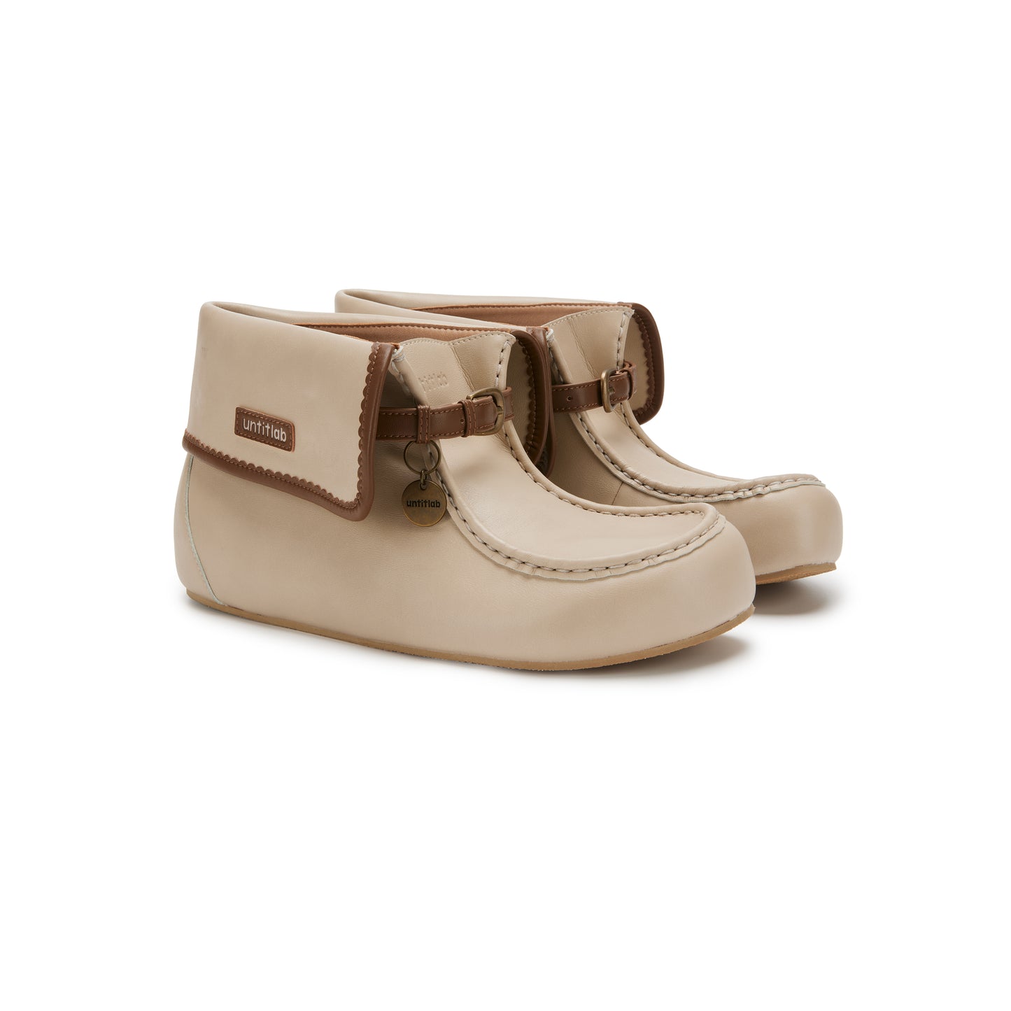 Buckled Clogs Boots (Beige)