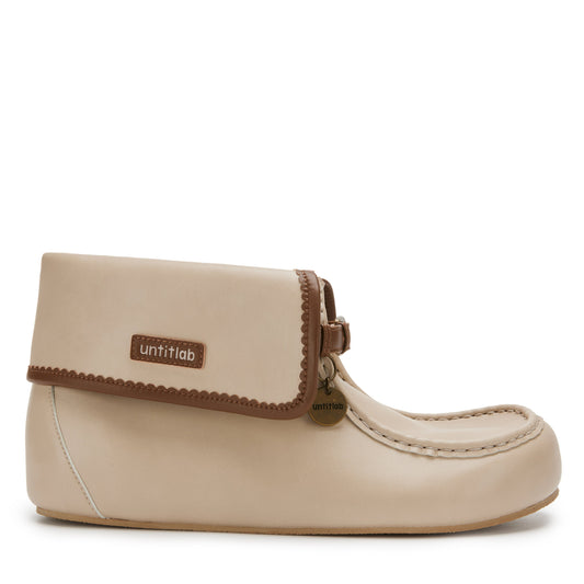 Buckled Clogs Boots (Beige)